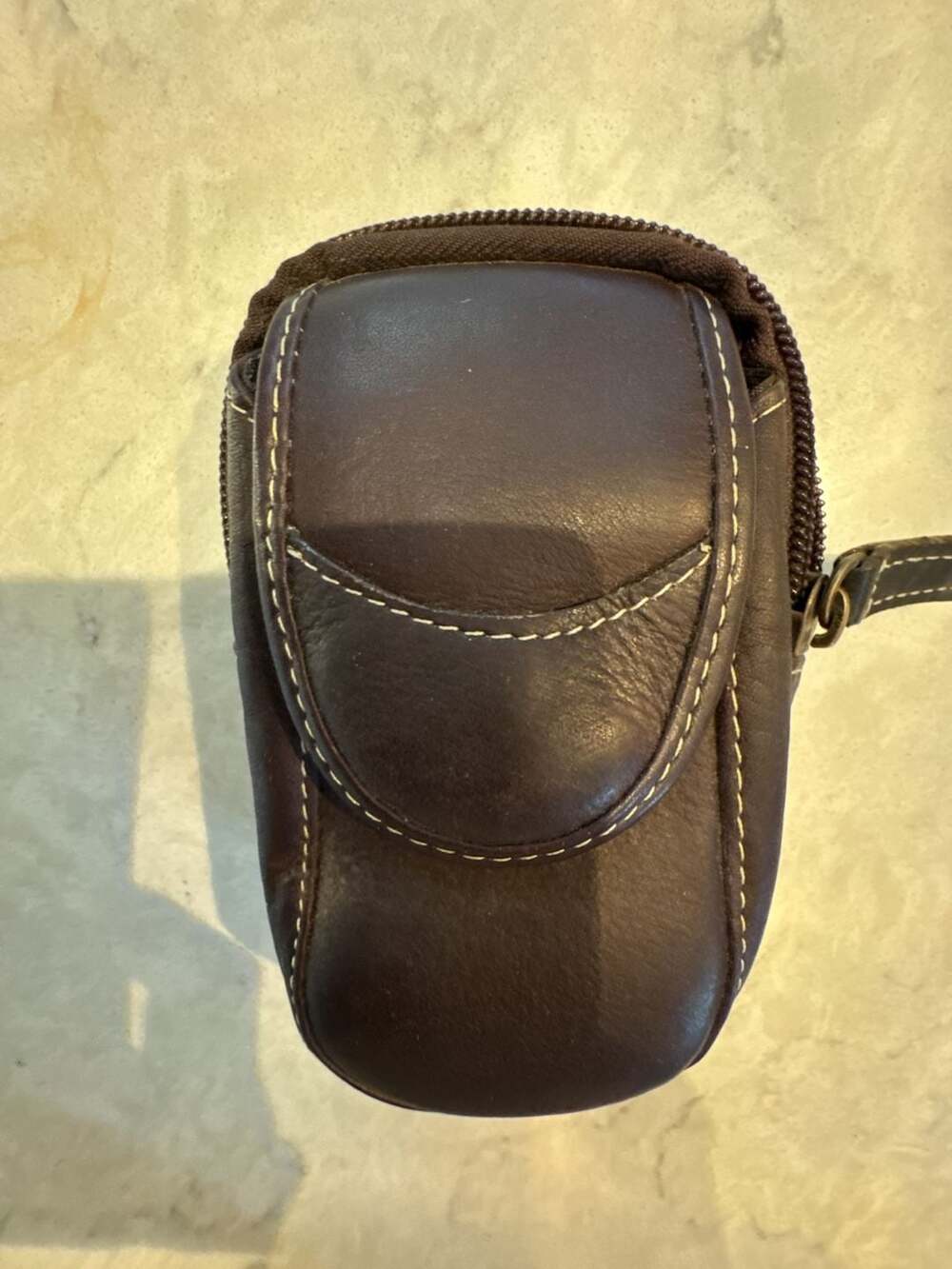 Le Donne Leather Collection Brown Genuine Leather Belt Pouch